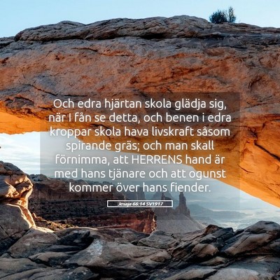 Picture 05 - Jesaja 66:14 SV1917 - Och edra hjärtan skola glädja sig, när I fån - Bible Verse Picture
