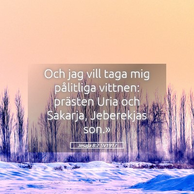 Picture 05 - Jesaja 8:2 SV1917 - Och jag vill taga mig pålitliga vittnen: - Bible Verse Picture