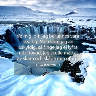 Picture 05 - Job 10:15 SV1917 - Ve mig, om jag befunnes vara skyldig! Men vore - Bible Verse Picture