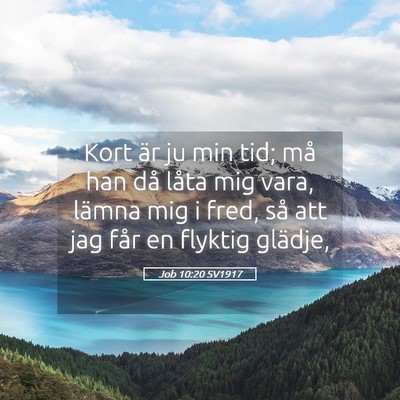Picture 05 - Job 10:20 SV1917 - Kort är ju min tid; må han då låta mig vara, - Bible Verse Picture