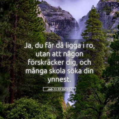 Picture 05 - Job 11:19 SV1917 - Ja, du får då ligga i ro, utan att någon - Bible Verse Picture