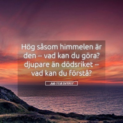 Picture 05 - Job 11:8 SV1917 - Hög såsom himmelen är den -- vad kan du göra? - Bible Verse Picture