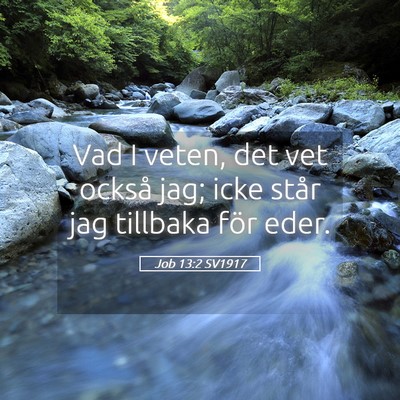 Picture 05 - Job 13:2 SV1917 - Vad I veten, det vet också jag; icke står jag - Bible Verse Picture