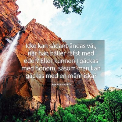 Picture 05 - Job 13:9 SV1917 - Icke kan sådant ändas väl, när han håller - Bible Verse Picture