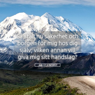 Picture 05 - Job 17:3 SV1917 - Så ställ nu säkerhet och borgen för mig hos - Bible Verse Picture
