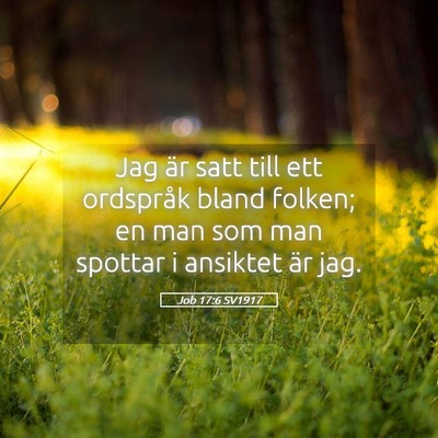 Picture 05 - Job 17:6 SV1917 - Jag är satt till ett ordspråk bland folken; en - Bible Verse Picture