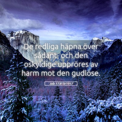 Picture 05 - Job 17:8 SV1917 - De redliga häpna över sådant, och den - Bible Verse Picture