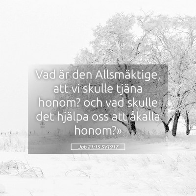 Picture 05 - Job 21:15 SV1917 - Vad är den Allsmäktige, att vi skulle tjäna - Bible Verse Picture