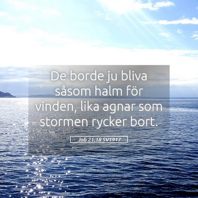 Picture 05 - Job 21:18 SV1917 - De borde ju bliva såsom halm för vinden, lika - Bible Verse Picture