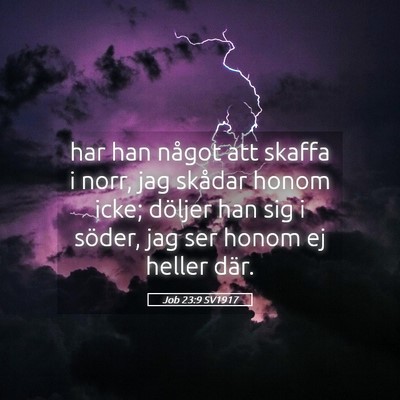 Picture 05 - Job 23:9 SV1917 - har han något att skaffa i norr, jag skådar - Bible Verse Picture