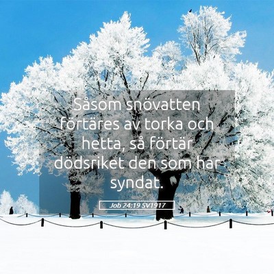 Picture 05 - Job 24:19 SV1917 - Såsom snövatten förtäres av torka och hetta, - Bible Verse Picture