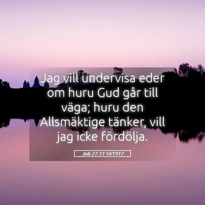 Picture 05 - Job 27:11 SV1917 - Jag vill undervisa eder om huru Gud går till - Bible Verse Picture