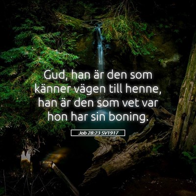 Picture 05 - Job 28:23 SV1917 - Gud, han är den som känner vägen till henne, - Bible Verse Picture