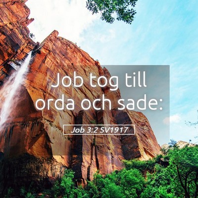 Picture 05 - Job 3:2 SV1917 - Job tog till orda och - Bible Verse Picture