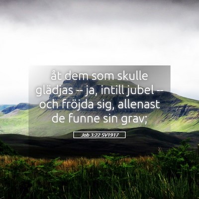 Picture 05 - Job 3:22 SV1917 - åt dem som skulle glädjas -- ja, intill jubel - Bible Verse Picture