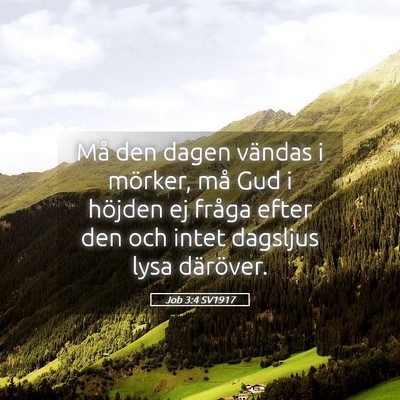 Picture 05 - Job 3:4 SV1917 - Må den dagen vändas i mörker, må Gud i - Bible Verse Picture