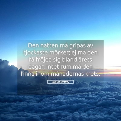 Picture 05 - Job 3:6 SV1917 - Den natten må gripas av tjockaste mörker; ej - Bible Verse Picture