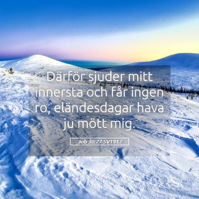 Picture 05 - Job 30:27 SV1917 - Därför sjuder mitt innersta och får ingen ro, - Bible Verse Picture