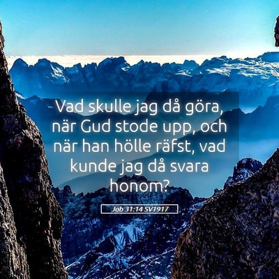 Picture 05 - Job 31:14 SV1917 - Vad skulle jag då göra, när Gud stode upp, och - Bible Verse Picture