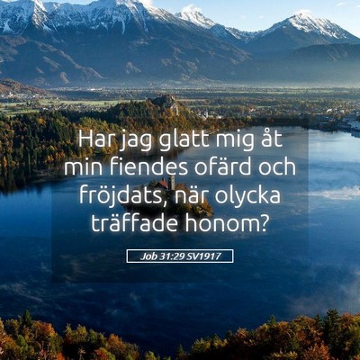 Picture 05 - Job 31:29 SV1917 - Har jag glatt mig åt min fiendes ofärd och - Bible Verse Picture