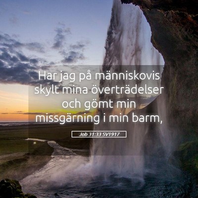 Picture 05 - Job 31:33 SV1917 - Har jag på människovis skylt mina - Bible Verse Picture
