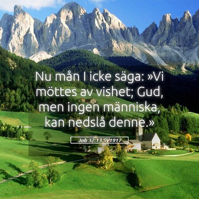 Picture 05 - Job 32:13 SV1917 - Nu mån I icke säga: »Vi möttes av vishet; - Bible Verse Picture