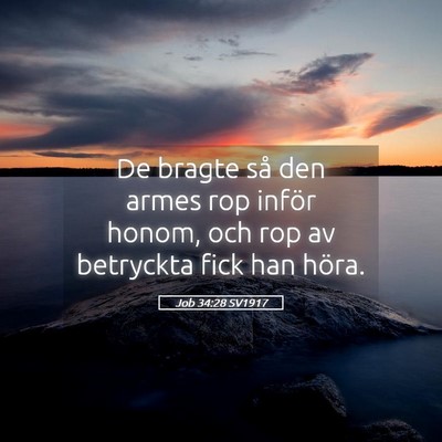 Picture 05 - Job 34:28 SV1917 - De bragte så den armes rop inför honom, och rop - Bible Verse Picture