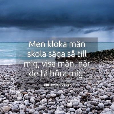 Picture 05 - Job 34:34 SV1917 - Men kloka män skola säga så till mig, visa - Bible Verse Picture