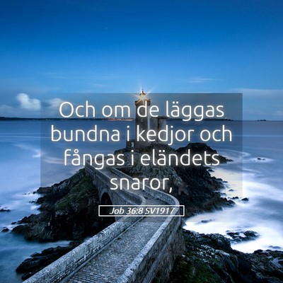 Picture 05 - Job 36:8 SV1917 - Och om de läggas bundna i kedjor och fångas i - Bible Verse Picture