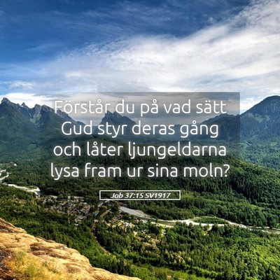 Picture 05 - Job 37:15 SV1917 - Förstår du på vad sätt Gud styr deras gång - Bible Verse Picture
