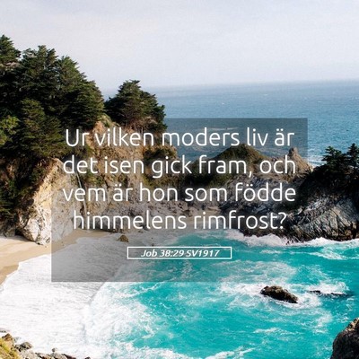 Picture 05 - Job 38:29 SV1917 - Ur vilken moders liv är det isen gick fram, och - Bible Verse Picture