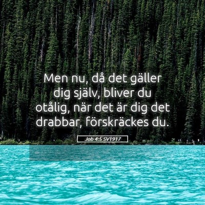 Picture 05 - Job 4:5 SV1917 - Men nu, då det gäller dig själv, bliver du - Bible Verse Picture
