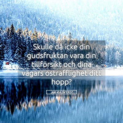 Picture 05 - Job 4:6 SV1917 - Skulle då icke din gudsfruktan vara din - Bible Verse Picture