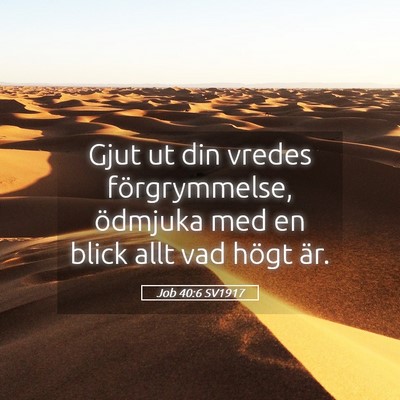 Picture 05 - Job 40:6 SV1917 - Gjut ut din vredes förgrymmelse, ödmjuka med en - Bible Verse Picture