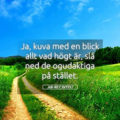 Picture 05 - Job 40:7 SV1917 - Ja, kuva med en blick allt vad högt är, slå - Bible Verse Picture