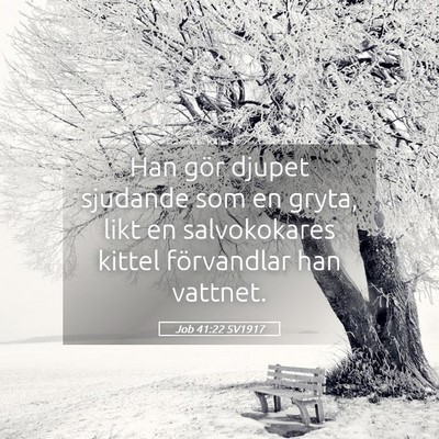 Picture 05 - Job 41:22 SV1917 - Han gör djupet sjudande som en gryta, likt en - Bible Verse Picture