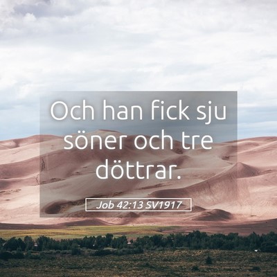 Picture 05 - Job 42:13 SV1917 - Och han fick sju söner och tre - Bible Verse Picture