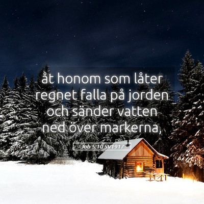 Picture 05 - Job 5:10 SV1917 - åt honom som låter regnet falla på jorden och - Bible Verse Picture
