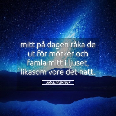 Picture 05 - Job 5:14 SV1917 - mitt på dagen råka de ut för mörker och famla - Bible Verse Picture