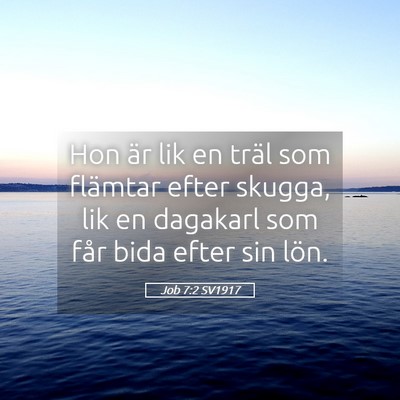 Picture 05 - Job 7:2 SV1917 - Hon är lik en träl som flämtar efter skugga, - Bible Verse Picture
