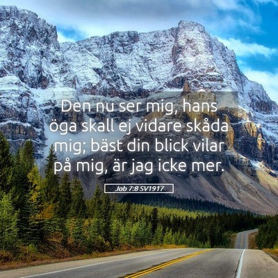 Picture 05 - Job 7:8 SV1917 - Den nu ser mig, hans öga skall ej vidare skåda - Bible Verse Picture