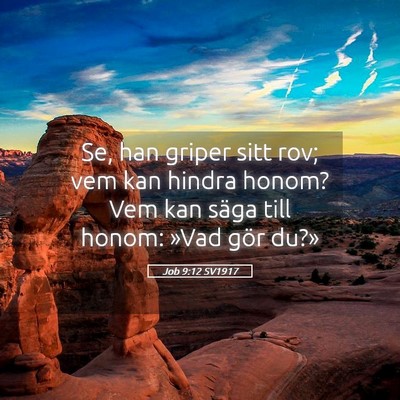 Picture 05 - Job 9:12 SV1917 - Se, han griper sitt rov; vem kan hindra honom? - Bible Verse Picture