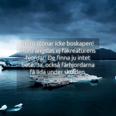 Picture 05 - Joel 1:18 SV1917 - Huru stönar icke boskapen! Huru ängslas ej - Bible Verse Picture