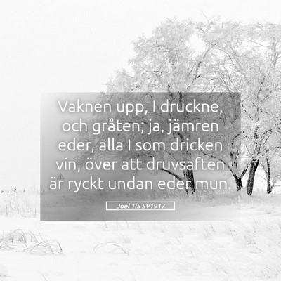 Picture 05 - Joel 1:5 SV1917 - Vaknen upp, I druckne, och gråten; ja, jämren - Bible Verse Picture