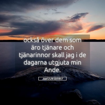Picture 05 - Joel 2:29 SV1917 - också över dem som äro tjänare och - Bible Verse Picture