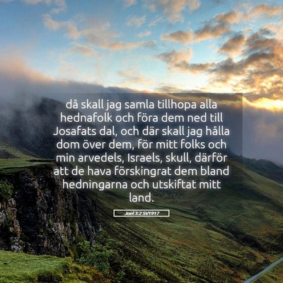 Picture 05 - Joel 3:2 SV1917 - då skall jag samla tillhopa alla hednafolk och - Bible Verse Picture