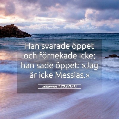 Picture 05 - Johannes 1:20 SV1917 - Han svarade öppet och förnekade icke; han sade - Bible Verse Picture