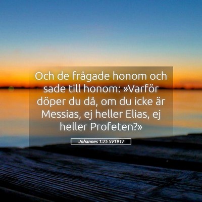 Picture 05 - Johannes 1:25 SV1917 - Och de frågade honom och sade till honom: - Bible Verse Picture