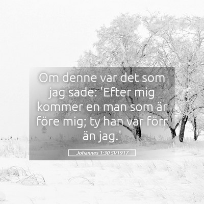 Picture 05 - Johannes 1:30 SV1917 - Om denne var det som jag sade: 'Efter mig kommer - Bible Verse Picture
