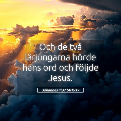 Picture 05 - Johannes 1:37 SV1917 - Och de två lärjungarna hörde hans ord och - Bible Verse Picture